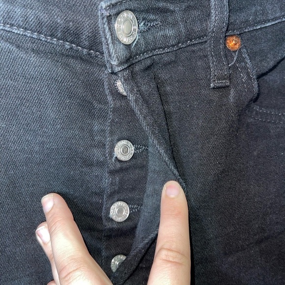 Re/Done Rigid Denim 80s Slim Straight Jet Black Button Fly Jeans Sz 30 - Picture 12 of 14